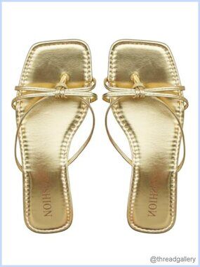 Women's Bow Square Open Toe Slip On Flat Summer Beach Sandals